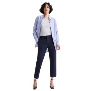 HUGO BOSS Orange Women's High-Rise Tapered-Leg Pants in Navy Blue